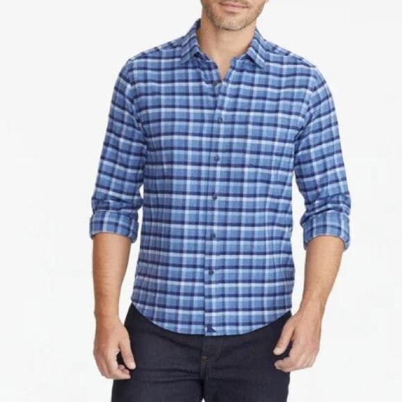 UNTUCKit Flannel Caylise Shirt Blue Size Large - Picture 2 of 8